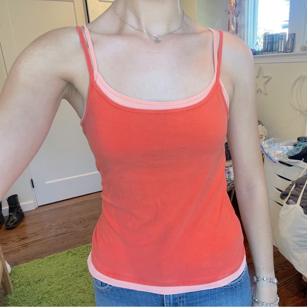 y2k faded glory layered fitted cami tank top